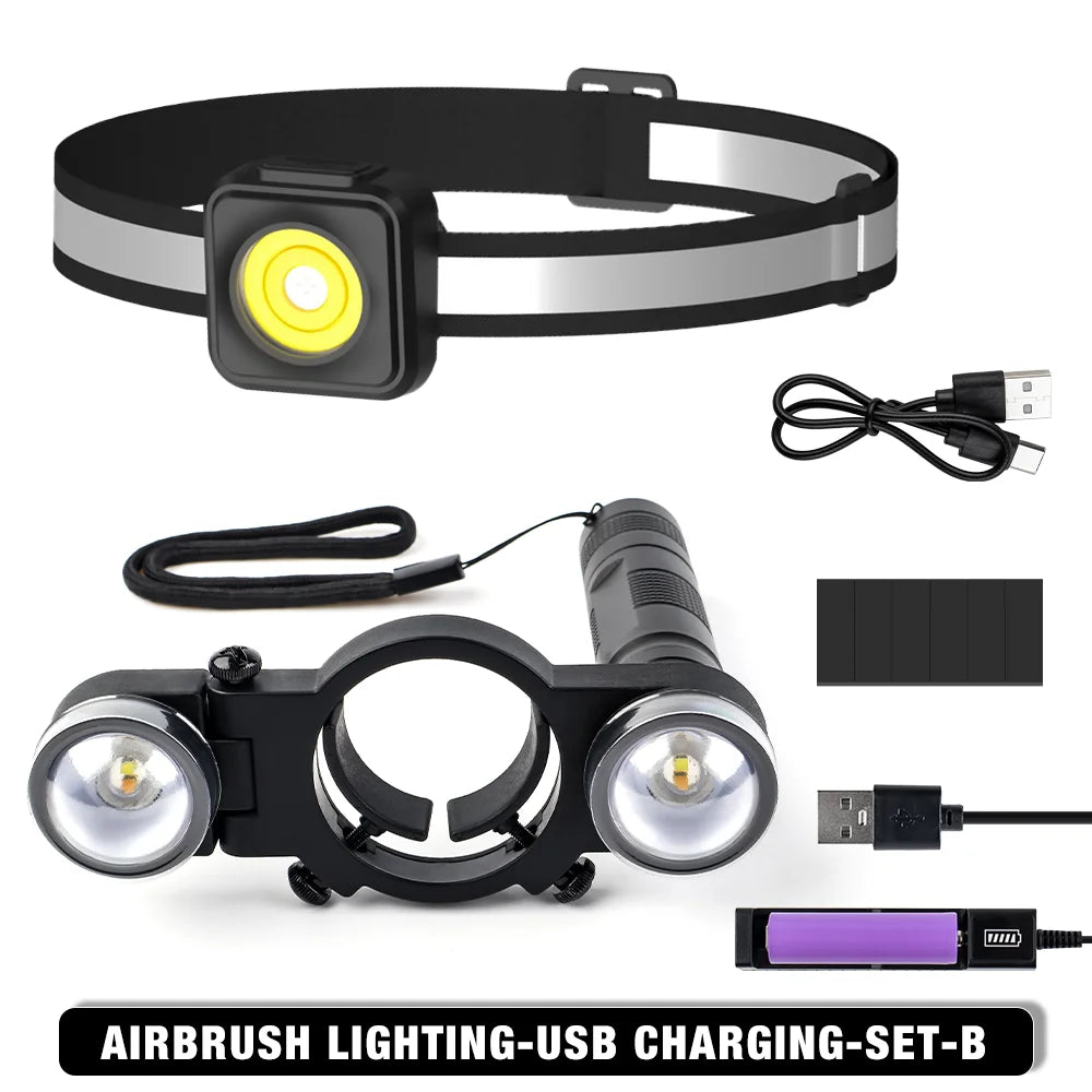 Industrial Grade Spray Gun Light, USB Charging, Home Lighting Tool, Suitable For Spray Paint Gun Light, Pneumatic Tool Assistant