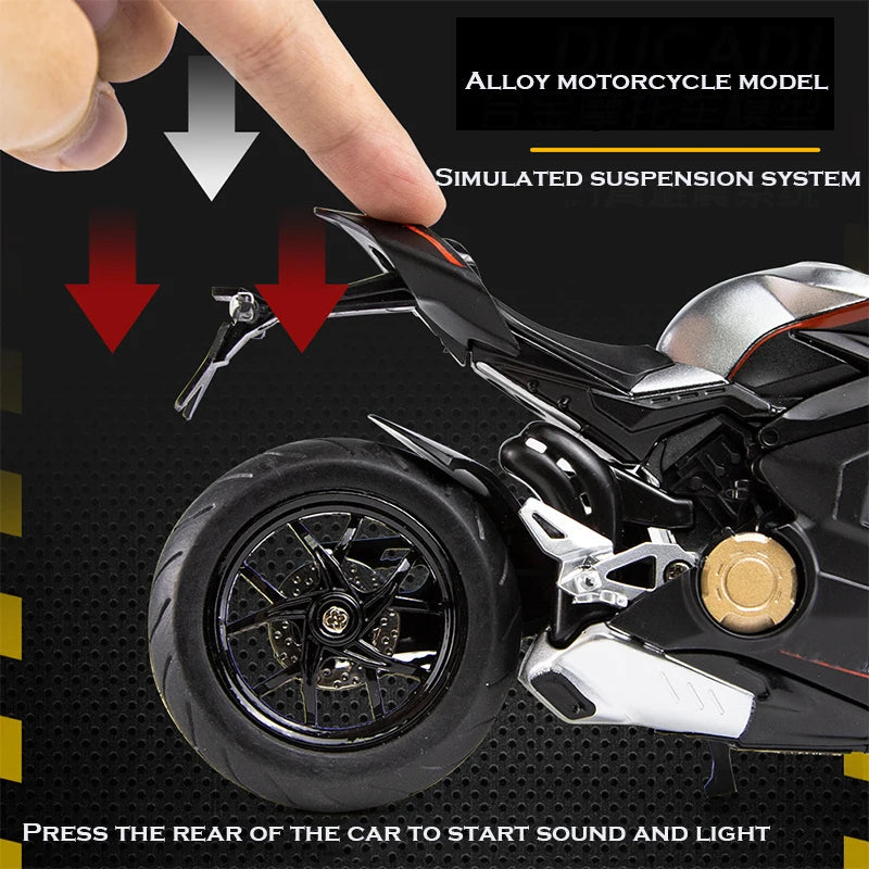 V4S motorcycle 1:12 simulation alloy locomotive model finished men's living room metal car ornament figure