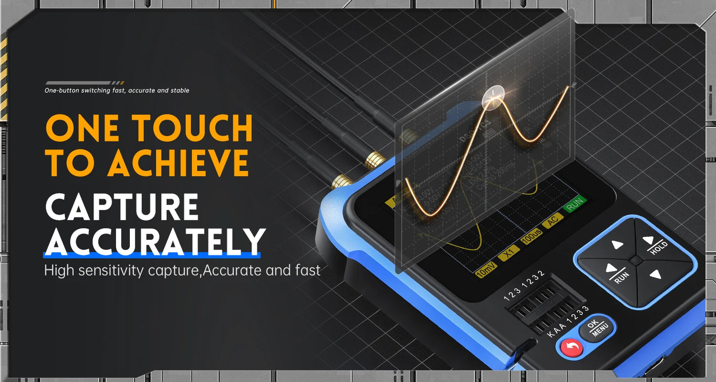 FNIRSI DSO-TC3 Portable Digital Oscilloscope Transistor Tester 3 in 1 Multi-function Multimeter Diode Voltage LCR Detect PWM Out