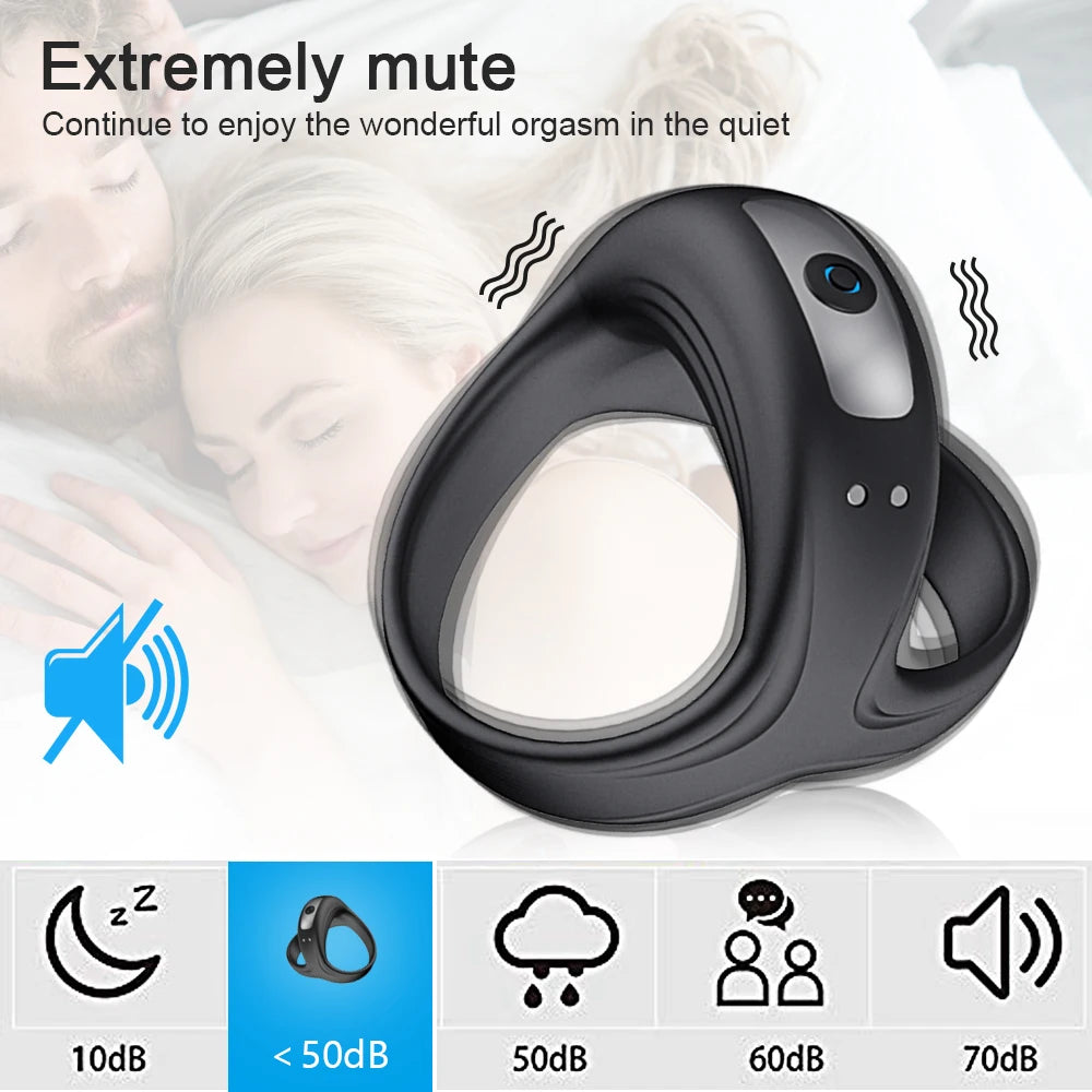 Strong Vibrator Cockring Penis Cock Ring on for Man Delay Ejaculation Sex Toys for Men Couple Rings Penisring Toys for Adults 18