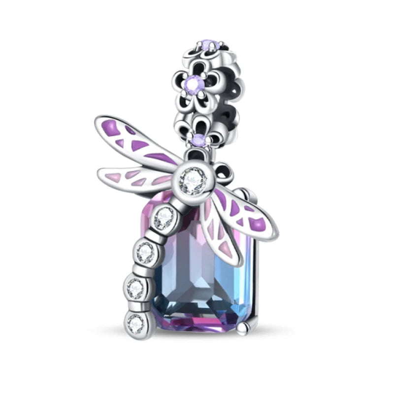 925 Sterling Silver Princess Powder Series Exquisite Daily Bow Sweet Charms Beads Fit Pan Original Bracelets DIY Jewelry