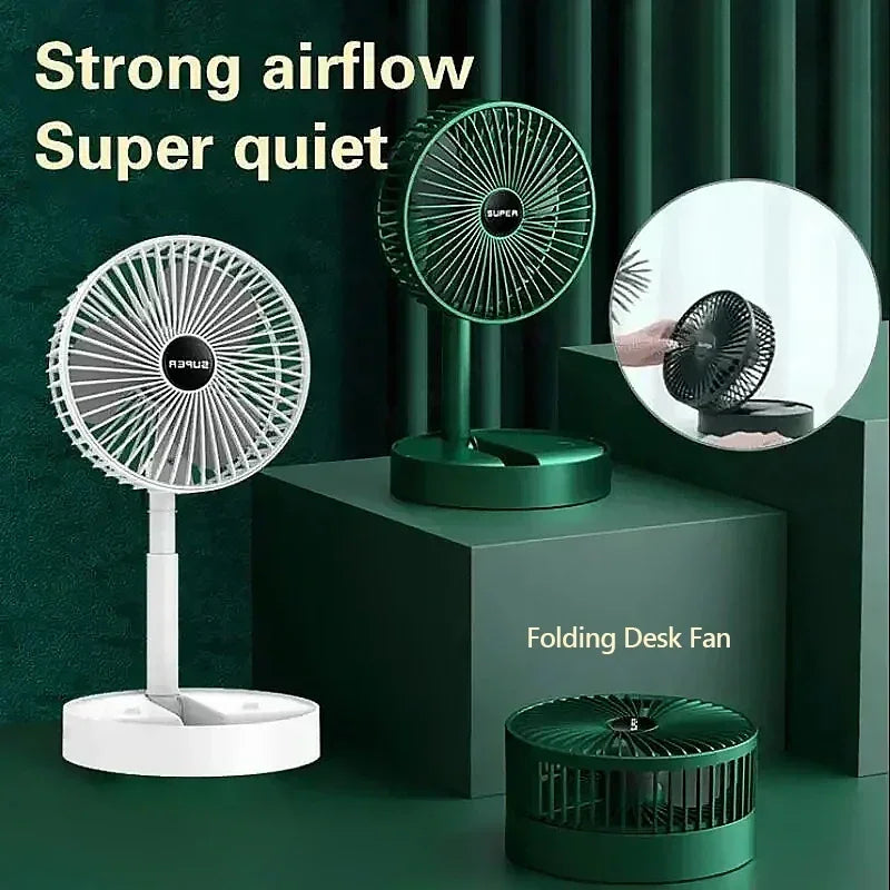 Desktop Foldable Retractable Small Fan Mini Portable Charging USB Home Low Noise High Duration Standby Mini Electric Fan