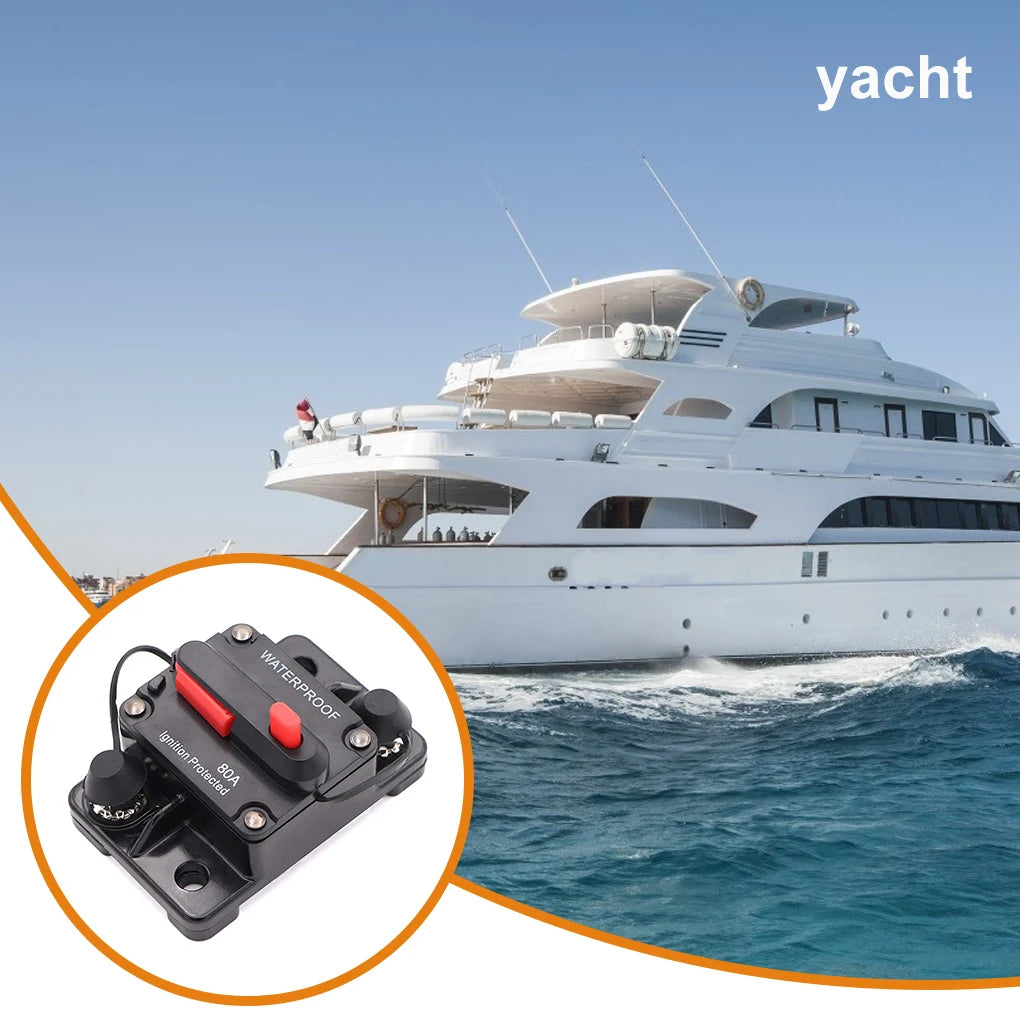 Circuit Breaker Fuse Reset 30A 40A 50A 60A 70A 80A 100A 120A 150A 200A 250A 300A AMP Waterproof Boat Car Circuit Breaker
