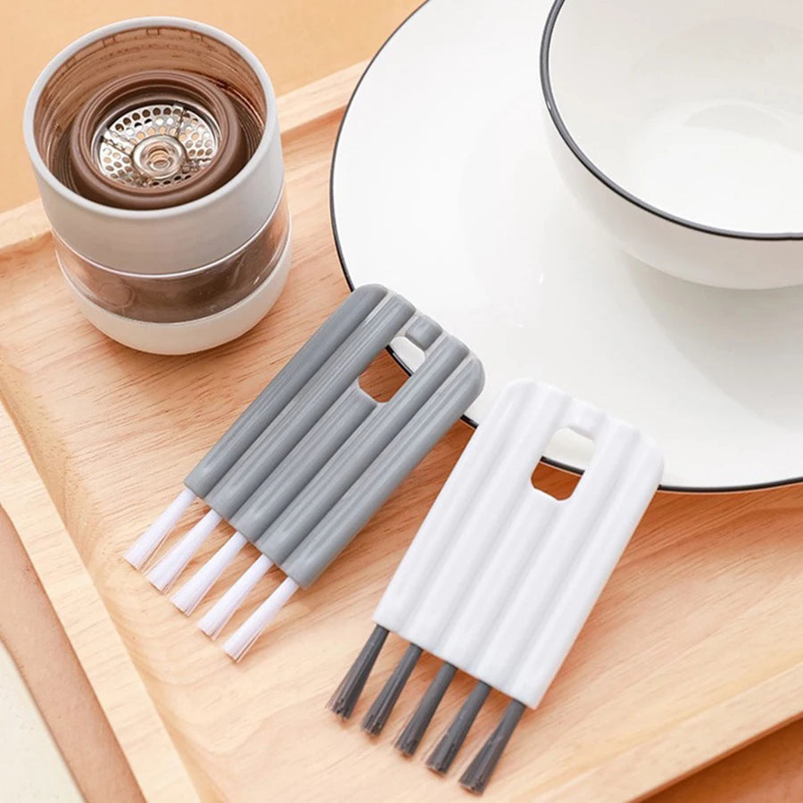 Multifunctional Keyboard Cleaning Brush Crevice Thermos Cup Lid Keyboard Bottle Mouth Brush Curved Handle Cleaning Brush