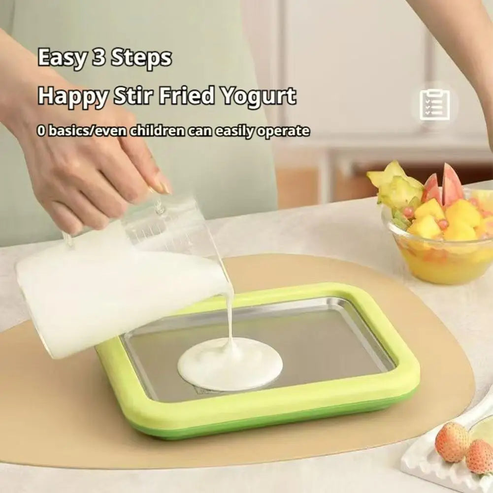 Multifunctional Rolled Ice Cream Maker - Cold Sweet Fried Ice Pan Tool DIY Household Frozen Yogurt Maker - For Homemade Dessert