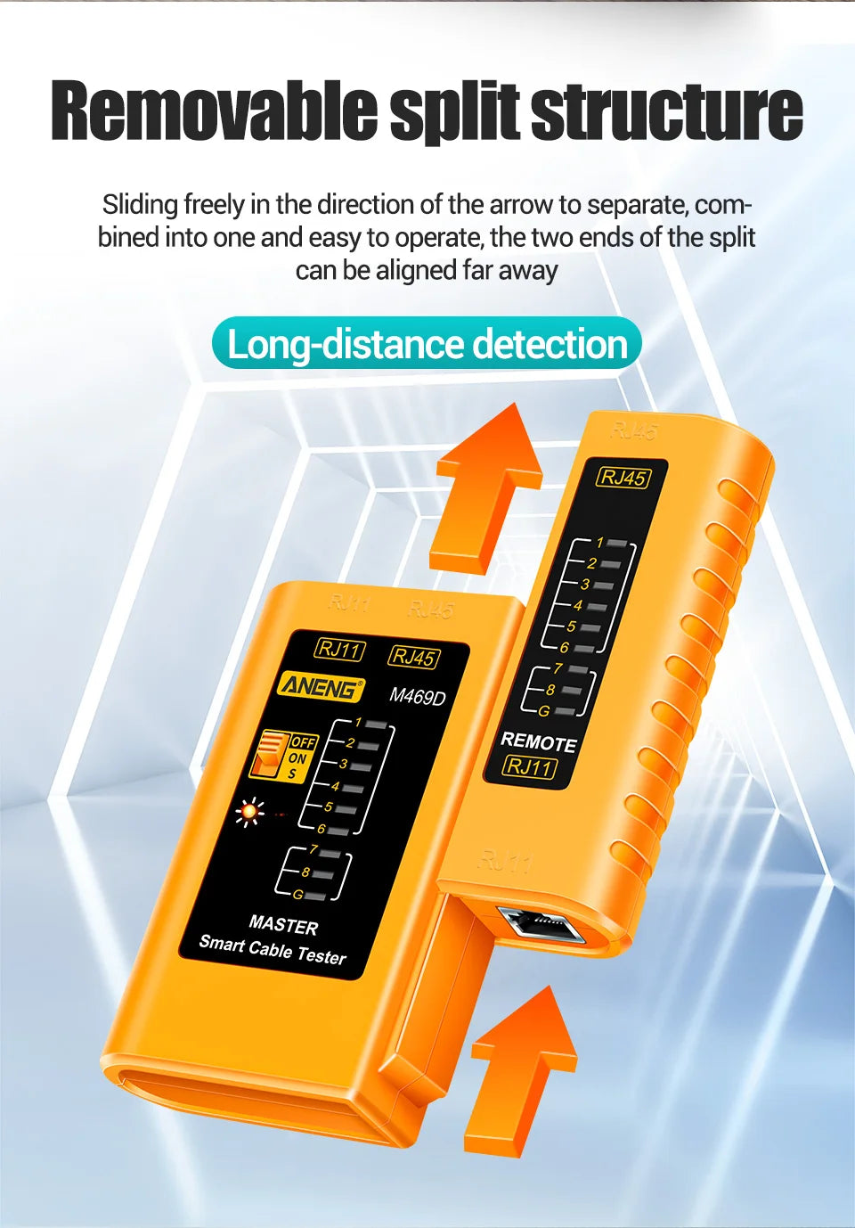 ANENG M469D Cable lan tester Network Cable Tester RJ45 RJ11 RJ12 CAT5 UTP LAN Cable Tester Networking Tool Network Repair
