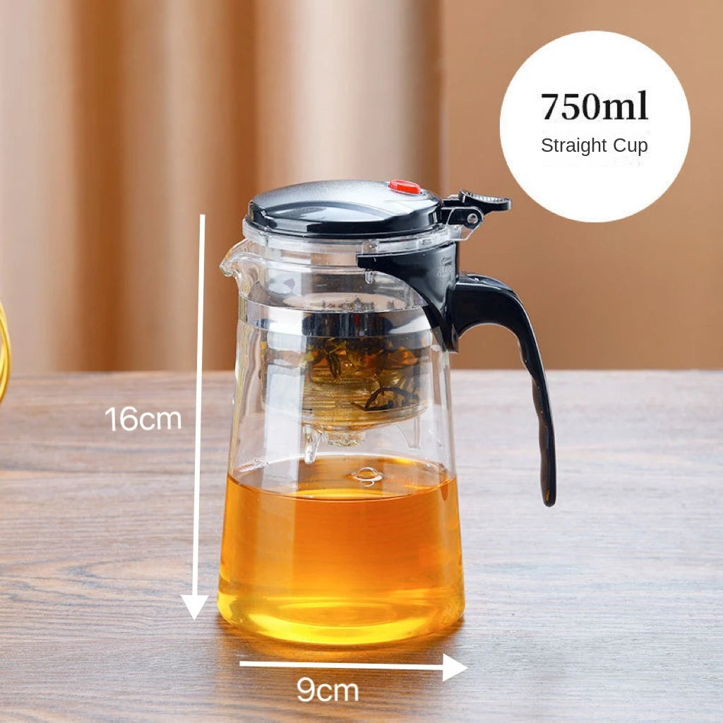 Teapot With Infuser Thickened Glass Heated Resistant Tea Pot One-button Filtering Tea Separation Kettle Tea Coffee Maker