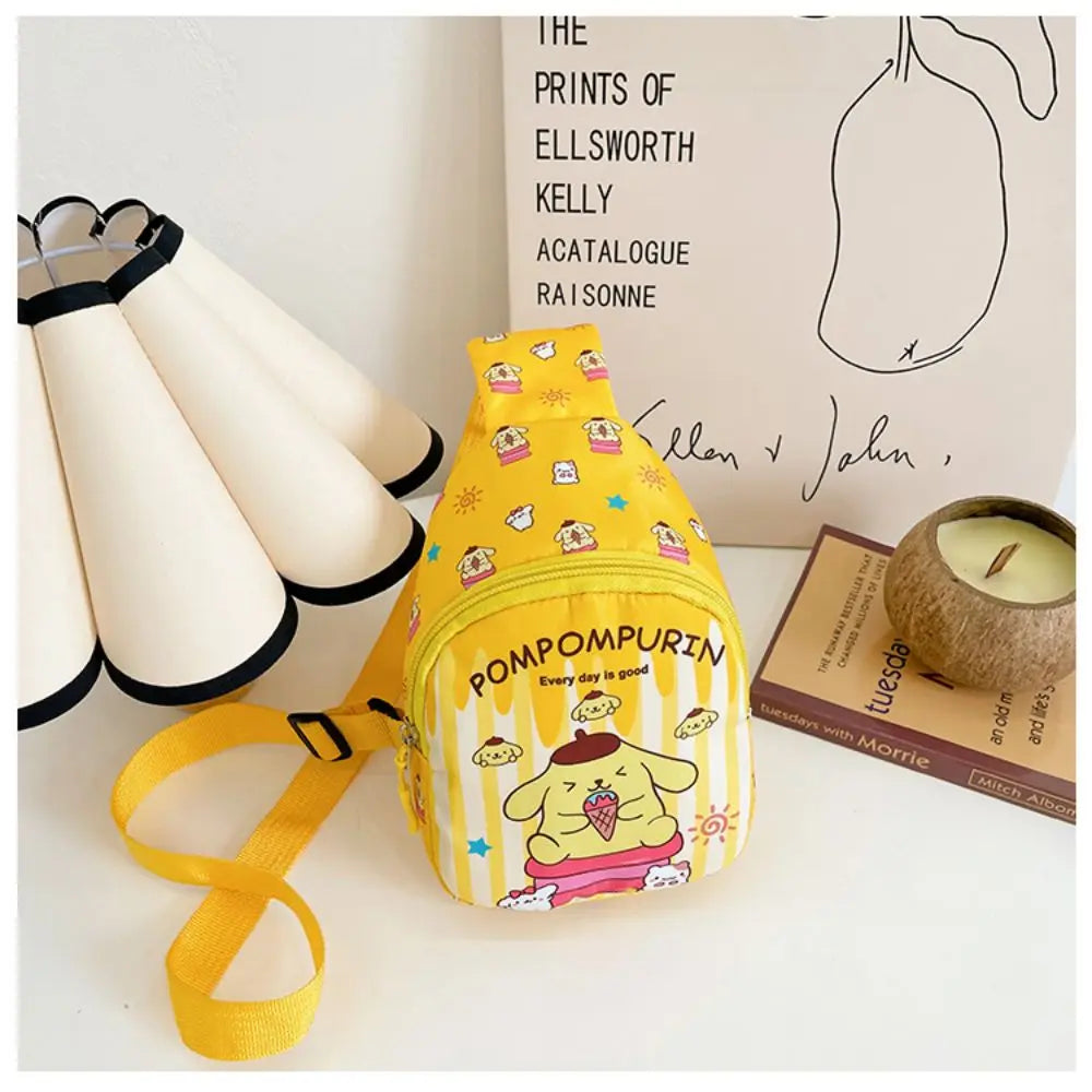 Hello Kitty Children Chest Bag Sanrio figure Kuromi Cute Coin Purse Shoulder Bag Boy Girl Cross Body Bag Fashion Messenger Bag