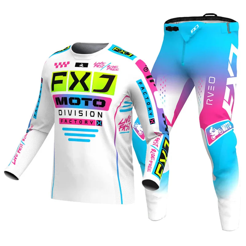 Motocross Jersey Pant white Mens Women pink black Combo racing suit Off-road MX DH ATV gear set Enduro Motorcycle mountain