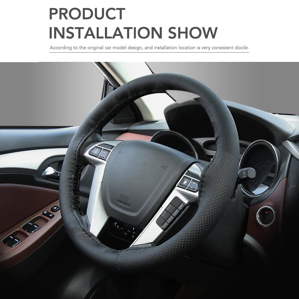 For Opel astra h j g insignia vectra c corsa d zafira b Acura Buick 1Set Car steering wheel cover Leather Hand stitching