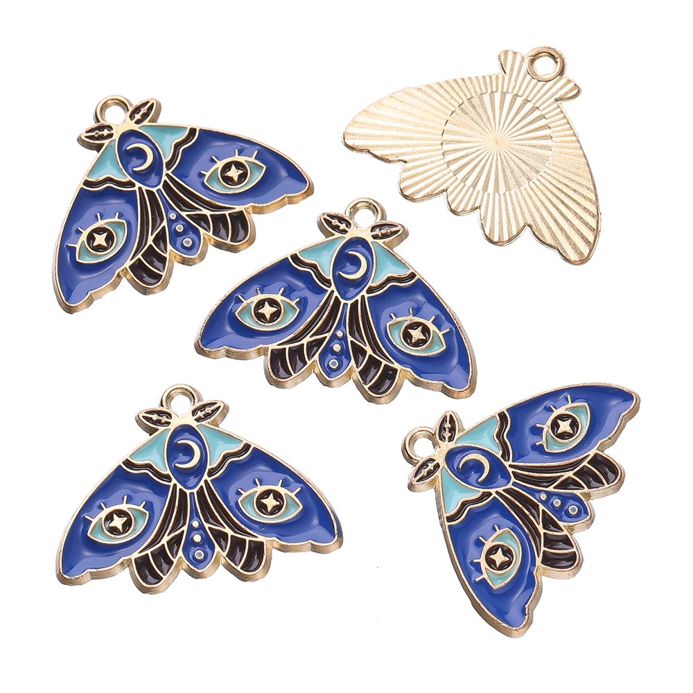 10Pcs/lot 10 Styles Alloy Metal Drop Oil Butterfly Charms Animal Pendant For DIY Bracelet Necklace Jewelry Making Accessories