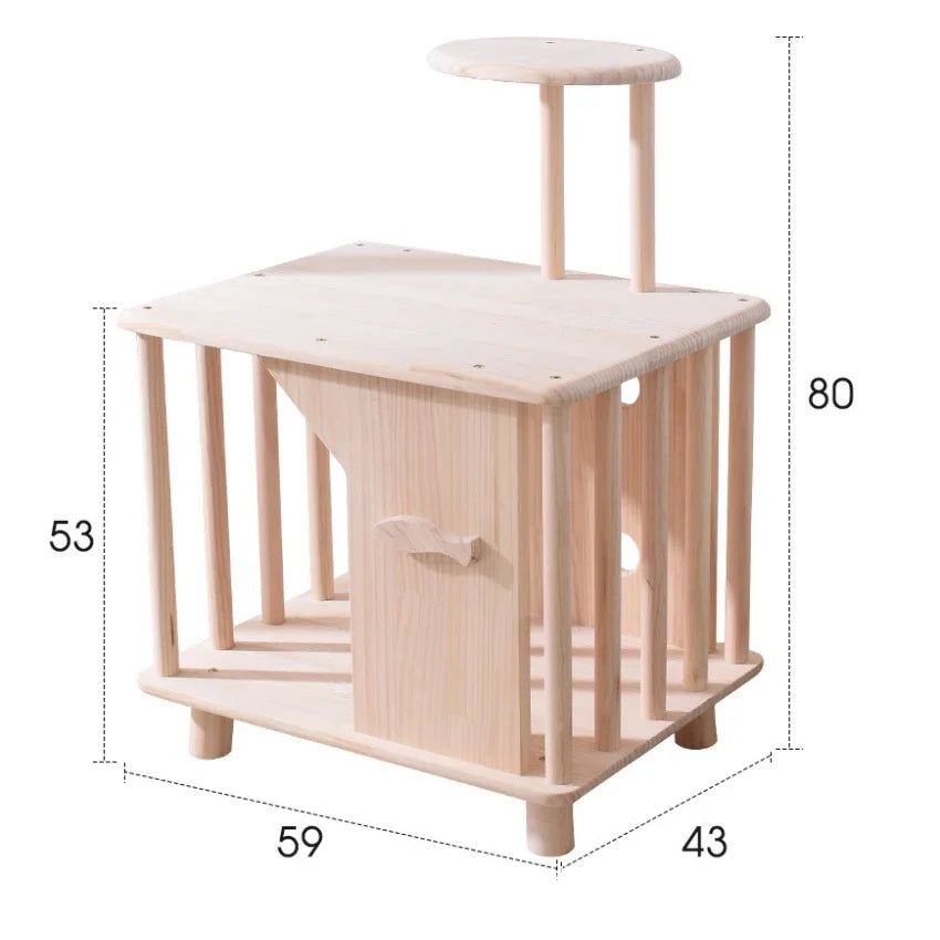 Creative Pet Nest Cat Bed Wooden Cats House Condos Bedside Table Large Space Pet Bed for Small Medium Dogs Wood Bed Cat Supplies