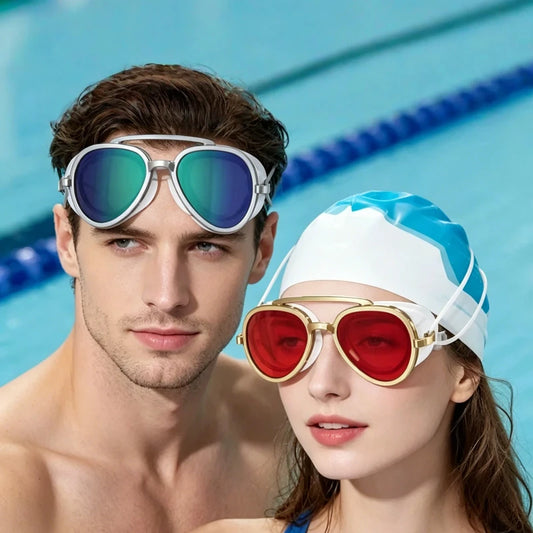 Widescreen Anti-Fog Swimming Goggles UV Blocking Waterproof Comfort Fit Swim Glasses Skin-Friendly Silicone Gasket Secure Strap