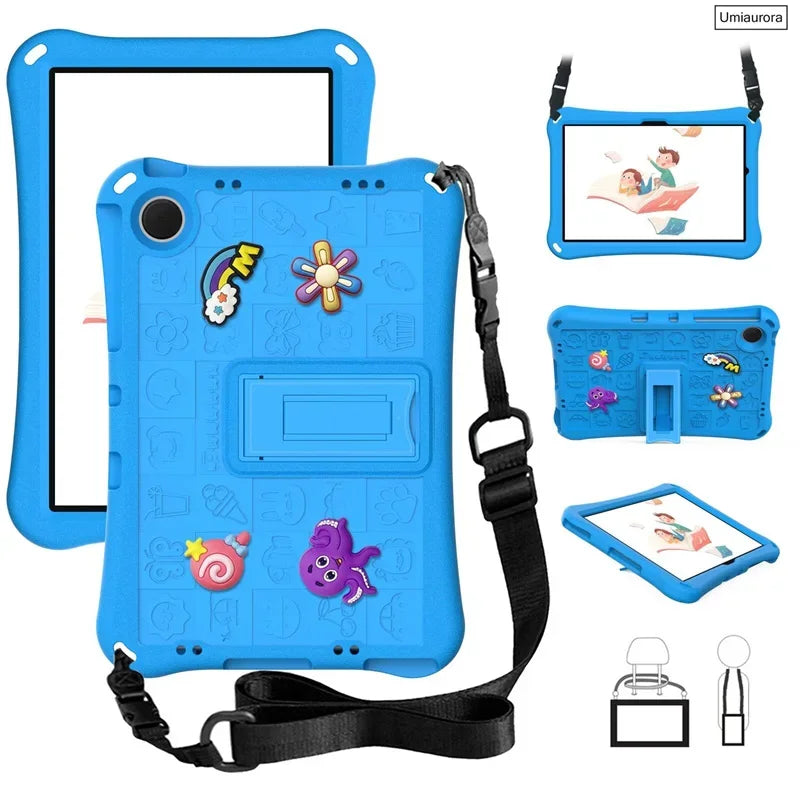 For Samsung Tab S5E S6 Lite 10.4" A7 A8 A9+ A11 Plus SM-X230 SM-X210 X130 T500 T510 Shockproof Stand Strap Tablet Case EVA Funda