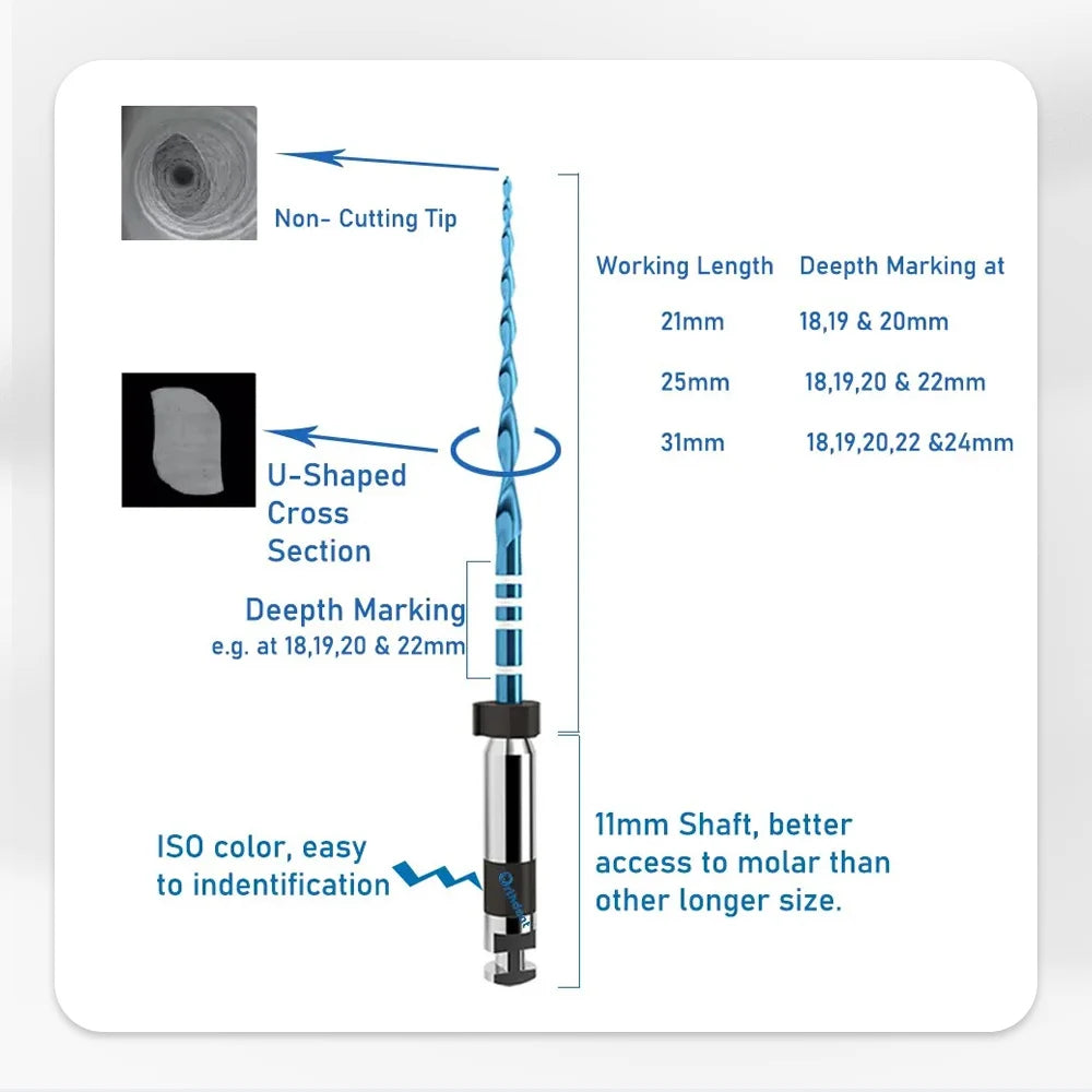 ELIJAH 6Pcs/Box 21/25/31mm Dental Reciprocating Blue Endodontic Files R25/40/50 Only One Engine Use Niti Rotary Root Canal File