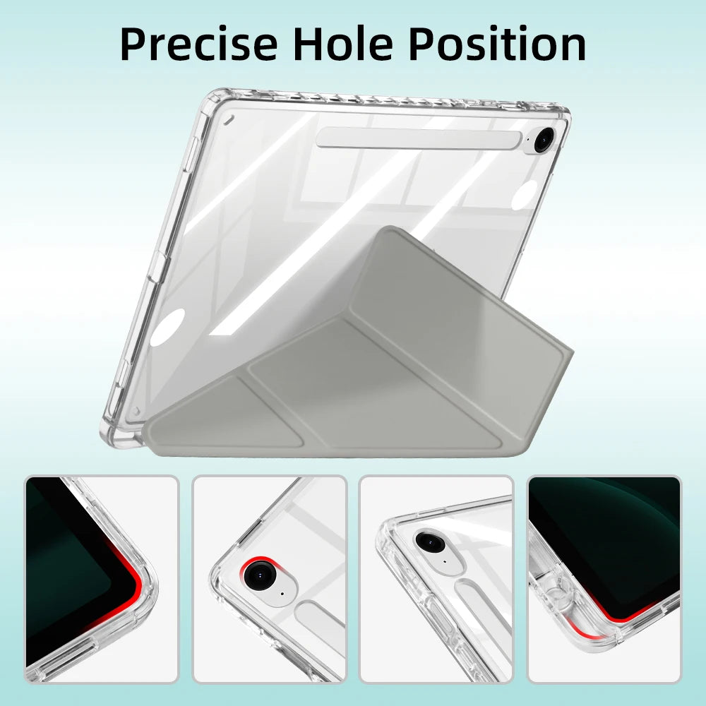 Clear Case for Samsung Galaxy Tab S9 11 S9 FE A9 8.7 inch A9 Plus S10 FE S9 Plus S10 Plus 12.4 Y-shaped Casing with Pencil Holde