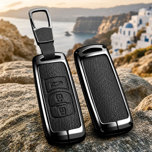 Suitable for Mazda Axela Atenza 3 2 6 CX3 CX5 CX30 CX8 CX9 MX5 SKYACTIV Zinc Alloy Car Key Cover Leather Car Key Bag Holder