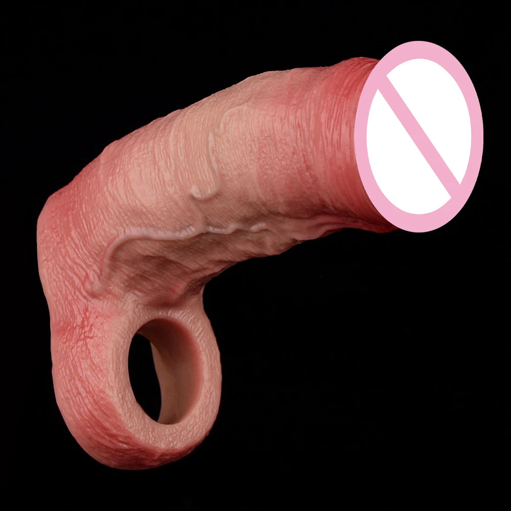 ORALSX 10 Styles Silicone Reusable Open-ended Penis Sleeve Delay Ejaculation Dick Enlargement Sex Toys For Men Game Pleasure