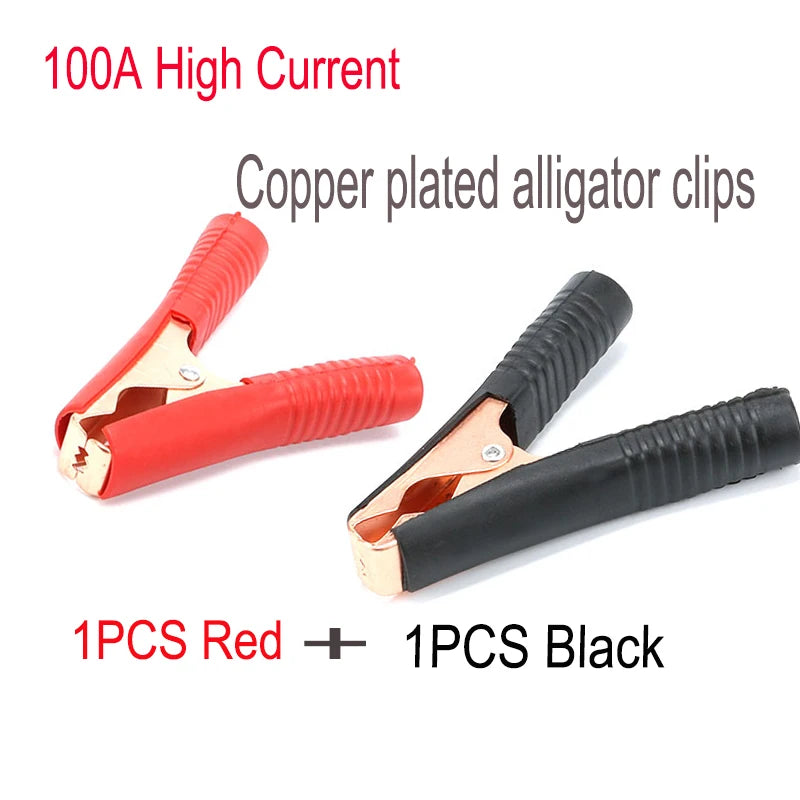 Alligator Clips wire Metal Connector DIY Clips Test Probe Black Red Color  Cableinsulated clamp testing Clamp Jumper Line