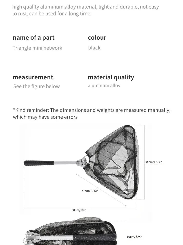1pc Heavy Duty Folding Fishing Landing Net - 5.91FT/7.87FT Pole Handle For Kayak, Fly, Catfish, Bass, Crab & Trout!