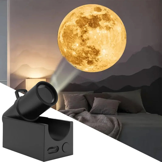 Moon Projector Light LED USB Night Light Planet Projection Background Wall Atmosphere Lamp For Bedroom Home Party Decoration