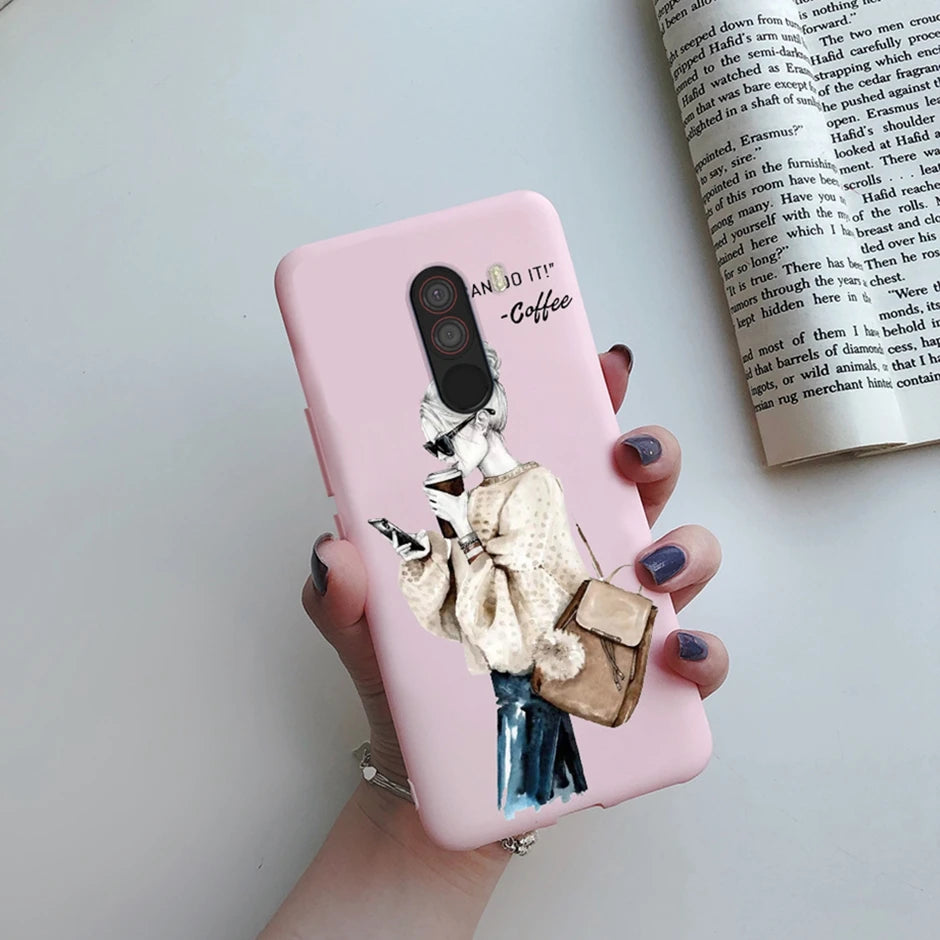 For xiaomi Pocophone F1 Case for xiaomi Poco F1 Case Silicone Soft TPU Phone Cases for PocoF1 Back Cover Heart Butterfly Bumper