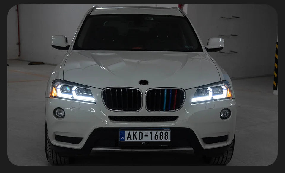 AKD Head Lamp for BMW X3 F25  LED Headlight 2010-2013 Headlights X3 DRL Turn Signal High Beam Angel Eye Projector Lens