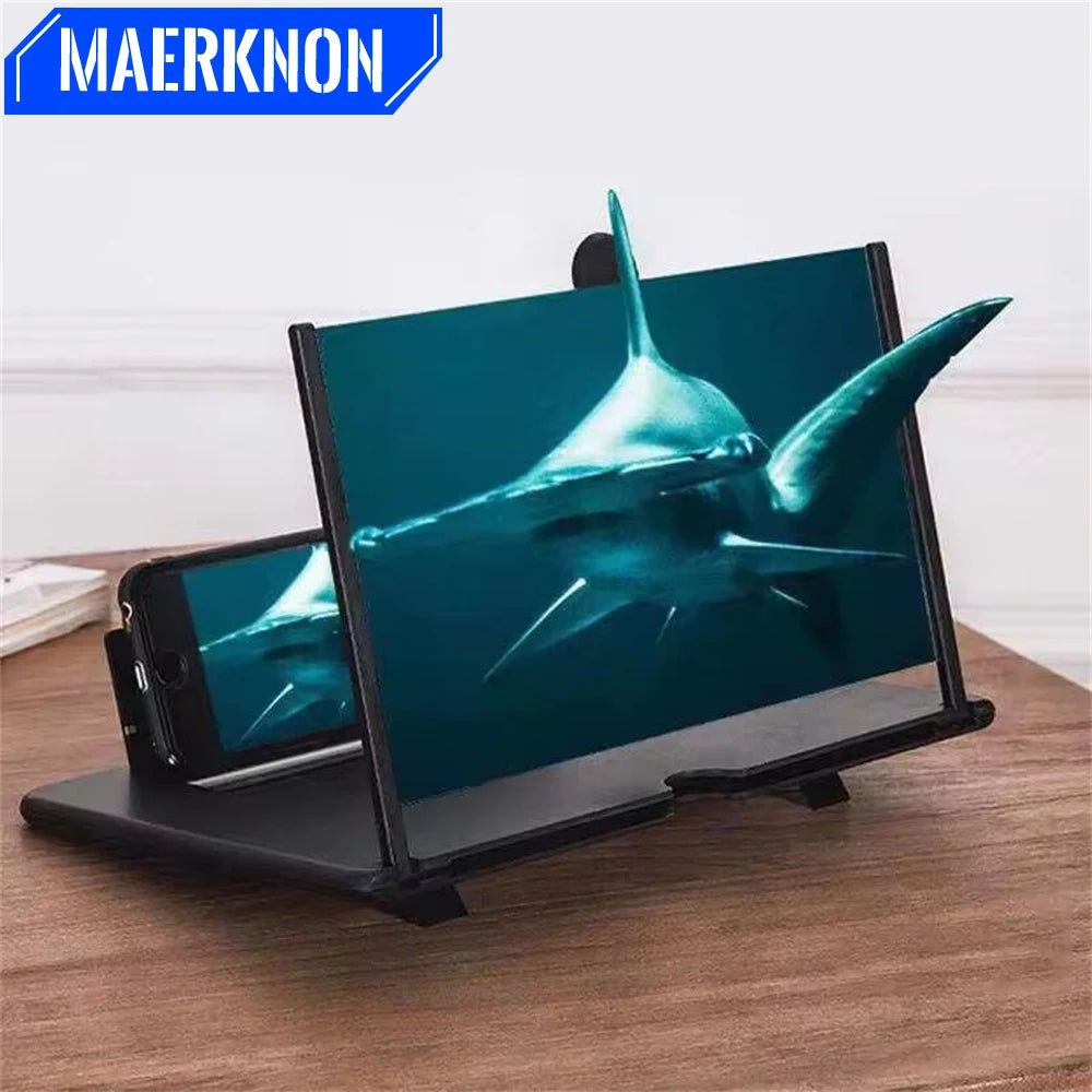 Portable 12 Inch Phone Large Screen Amplifier 3D Magnifying Glass Holder HD Mobile Phone Screen Video Magnifier Screen Bracket