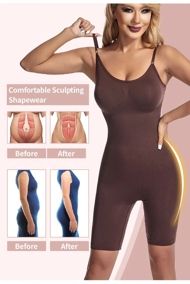 Women Bodysuit Sexy Shapewear Boxer Briefs Tummy Control Full Shaper Slimming Sheath Butt Lifter Thigh Slimmer Abdomen Corset