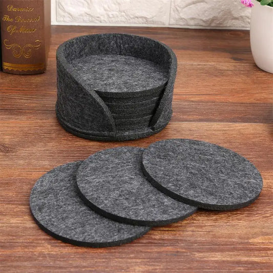 Round Felt Coaster Dining Table Protector Pad Heat Resistant Cup Mat Coffee Tea Hot Drink Mug Placemat Kitchen Accessories