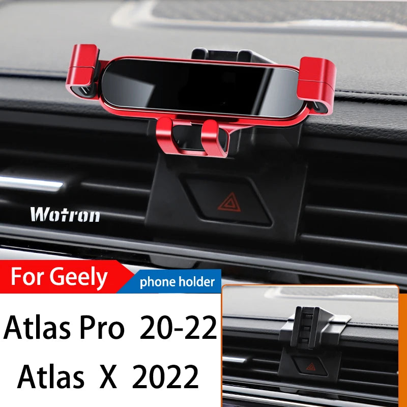 Car Phone Holder For GEEly Atlas 2015-2022 GPS Special Gravity Navigation Mobile Bracket 360 Degree Rotating Stand Accessories