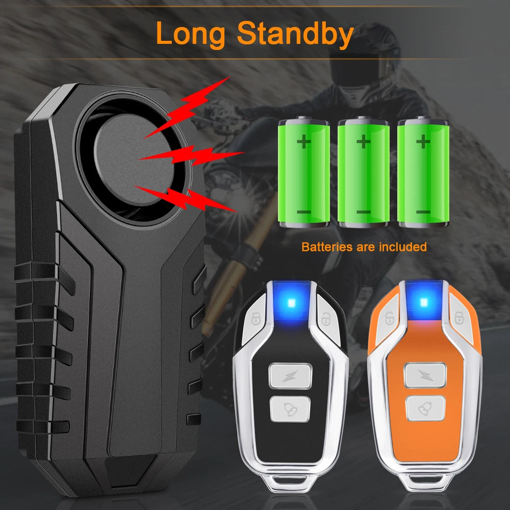 Gadpow Motorcycle Bike Wireless Remote Control Alarm Vibration Sensor 113dB Loud Waterproof Security Alarm