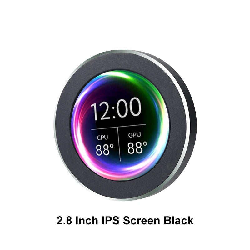2.1 2.8 Inch IPS Secondary Screen 480x480 USB Water-Cooled Round LCD CPU GPU RAM HDD Monitoring NO AIDA64 MINI PC Gamer Display