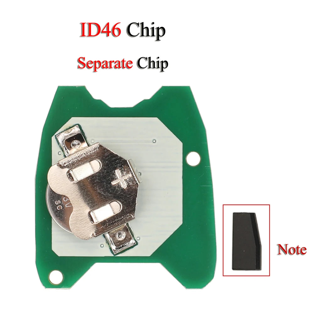 jingyuqin Remote Car Key For Citroen C1 C2 C3 C4 For Peugeot 106 206 306 307 107 For Toyota Aygo 2Buttons 433Mhz 4D70/ ID46 Chip