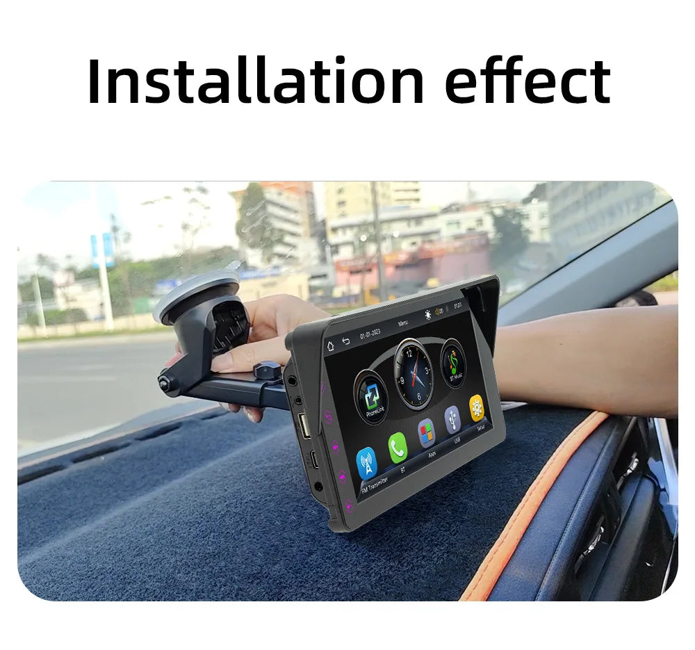 BQCC 7inch Car Radio Multimedia Video Player Wireless Carplay And Wireless Android Auto Touch Screen Sun Visor 5300