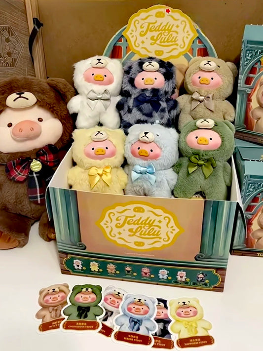 Toyzero  teddy Canned Pig Lulu Pig Blind Box Retro Teddy Toy Vinyl Plush Doll Pendant Doll School bag pendant Festival gifts