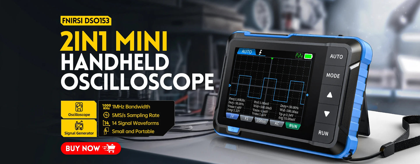 FNIRSI 1014D Digital Oscilloscope 2 In 1 Dual Channel Input Signal Generator 100MHz* 2 Analog Bandwidth 1GSa/s Sampling Rate