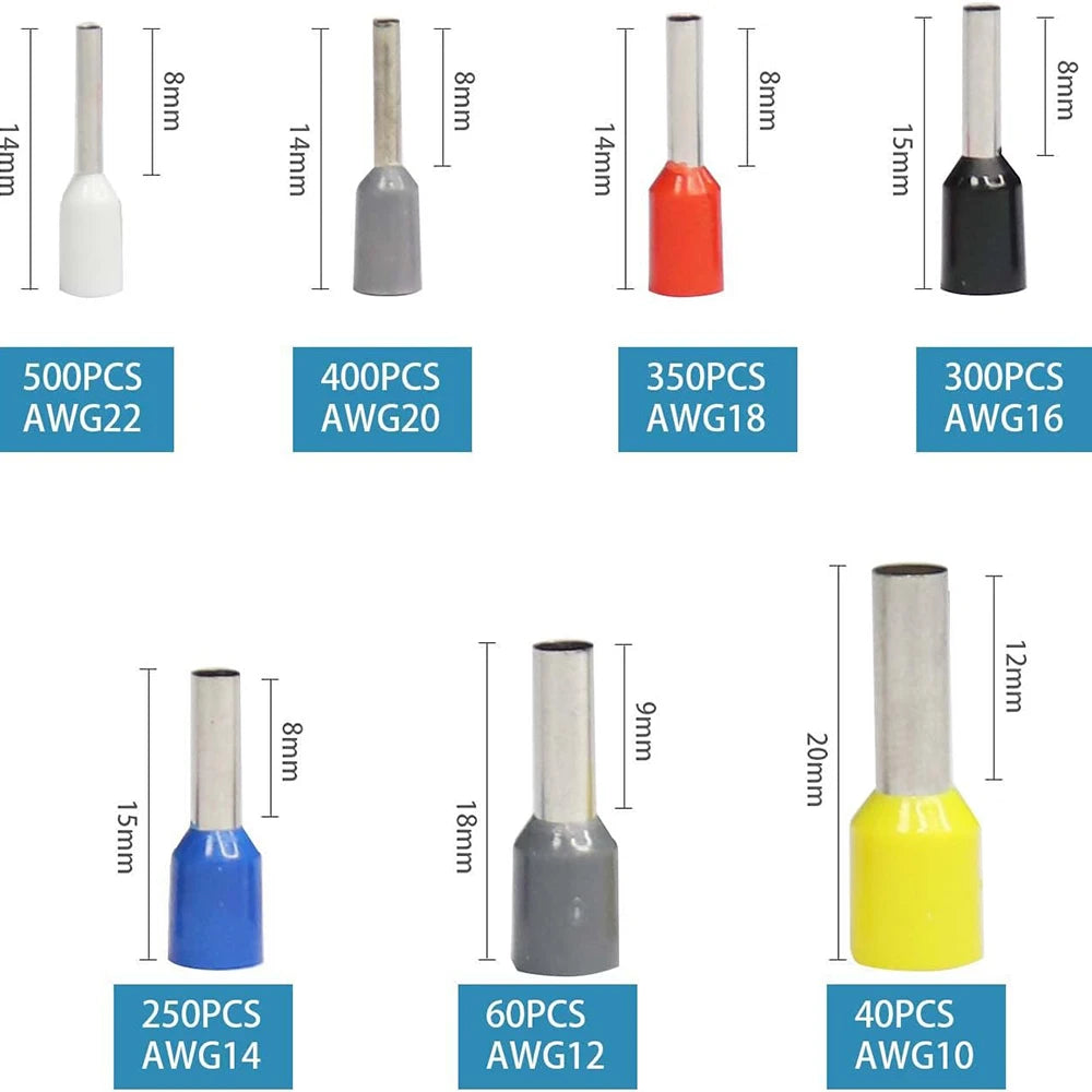 Manual Crimping Pliers HSC8 6-4A/HSC8 6-6A Tube Terminal Crimping Tool With Terminal Tip Set for Home Improvement and Electrica