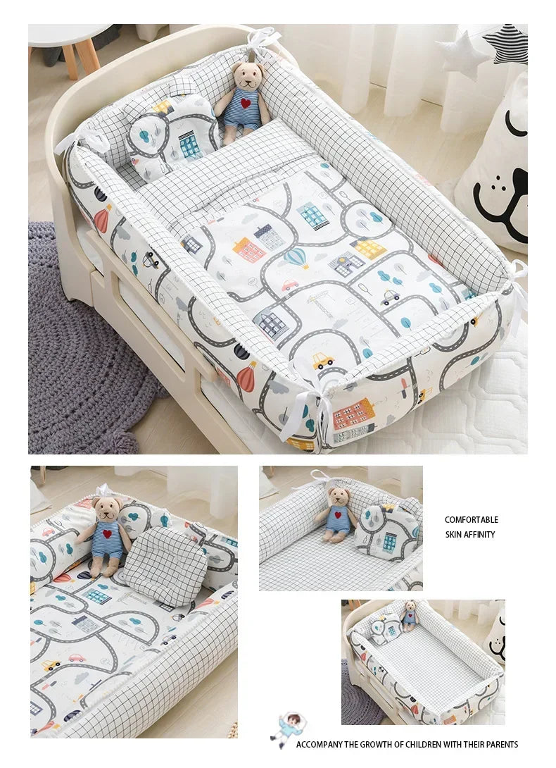 Newborn Bed Folding Baby Sleeping Nest Crib Travel Playpen Mattress Child Toddler Playpens Photography Cama Bebe with Pillow