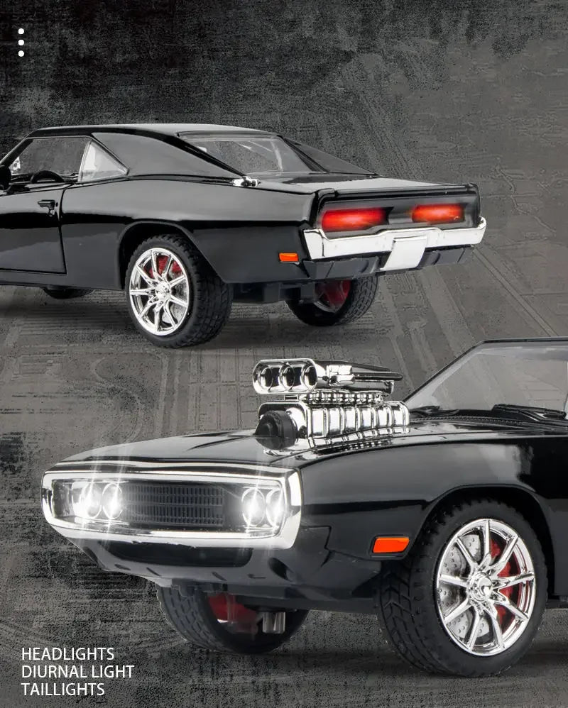 New 1:24 Challenger 1970 Fast & Furious 7 Alloy Car Model Diecasts Toy With Sound and Light Vehicles Decoration Toy For Kid Gift