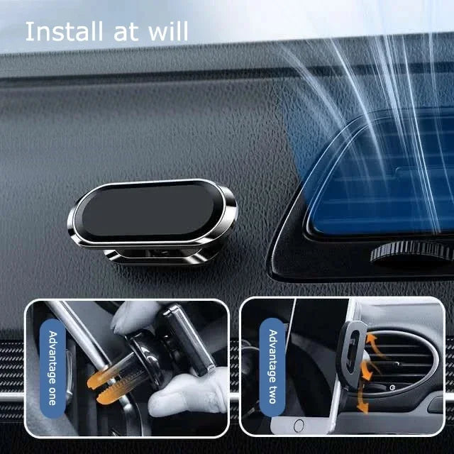 New Magnetic Car Phone Holder 360° Rotation Mini Strip Shape Stand for Huawei Metal Strong Magnet GPS Car Mount for IPhone