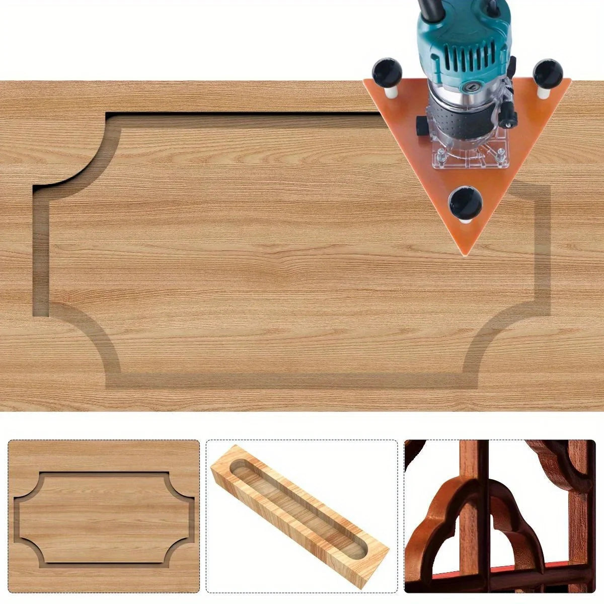 Woodworking Milling Groove Balance Board Flip Plate - Trimming Machine Router Base Triangular Plate for Slotting and Chamfering