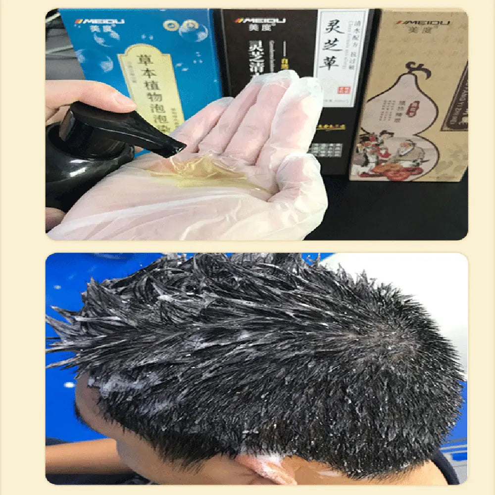 500ml 3 In 1 Hair Color Shampoo Black Hair Dye Covering White Hair Shampoo Black Plant Hair Dye Fast Hair Dye Cream Styling DIY