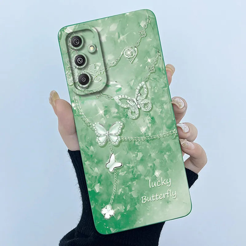For Samsung Galaxy M34 M35 5G F34 5G Simplicity Flowers Liquid Shockproof Silicone Soft Phone Cover For SamsungM34 5G Case