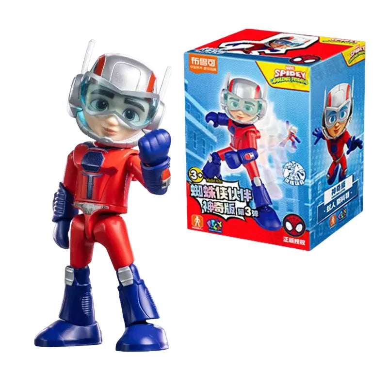 12cm Marvel Spider Amazing Friends 3 Blind box Model kits  Spider Man Peter Parker Miles Gwen  Action Figure Splicing toys