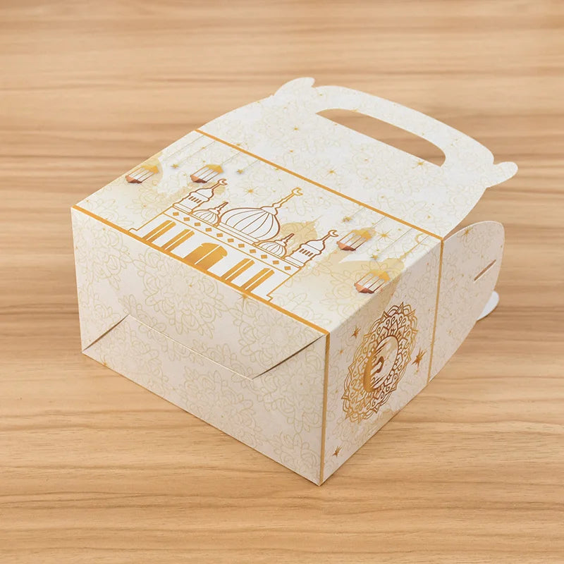 4/20Pcs Ramadan Gift Box 2025 Islamic Muslim Party Biscuit Candy Snack Packaging Boxes Bags EID Mubarak Home Decoration Supplies
