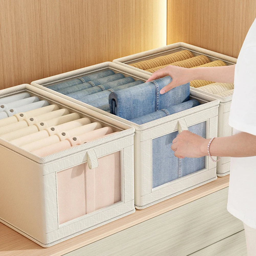 Foldable Transparent Large Capacity Covered Clothing Storage Artifact Seasonal Clothing Rotation Storage Moving Wardrobe