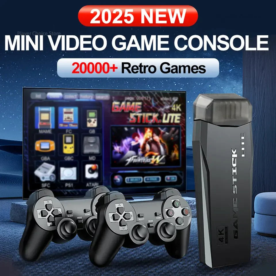 M8 mini video game console 20000+ retro games tv games sticks gamepads dual controller wireless support tv monitor projector