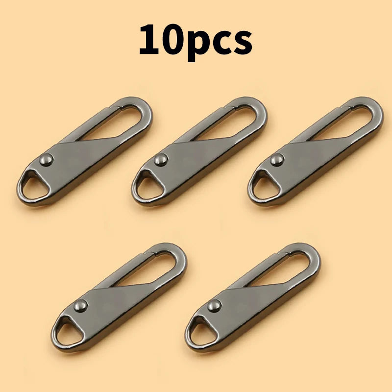 5/10 Pieces Zipper Pull Replacement Zipper Repair Kit Zipper Slider Pull Tab Universal Zipper Fixer Metal Zipper Head