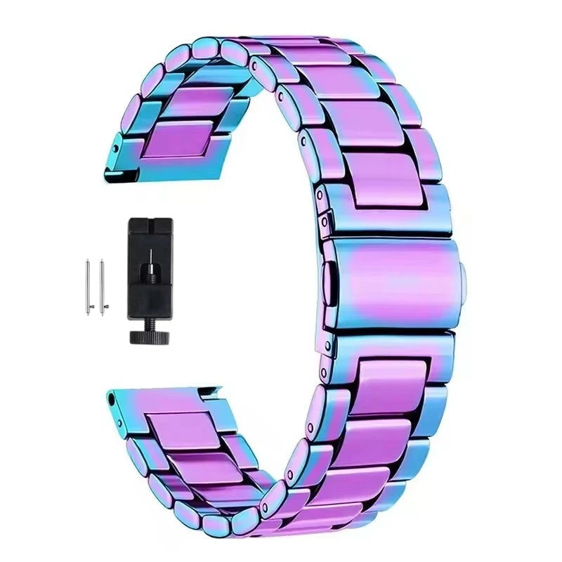 22mm 20mm Metal Band for Samsung Galaxy Watch 7 6 5 4 40mm 44mm 46mm 5Pro 45mm Stainless Steel Strap for Amazfit Bip Huawei GT4.